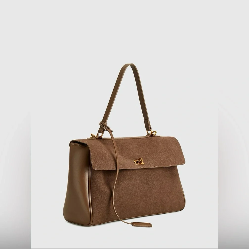 Commense Structured Utility Work Tote / Shoulder Bag | NWT | Brown - Picture 7 of 14